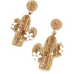 Gold Cactus Earring